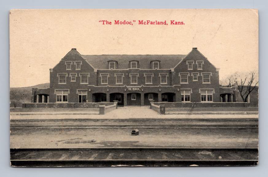 The Modoc Railroad Hotel MCFARLAND Kansas Antique Train Rock Island