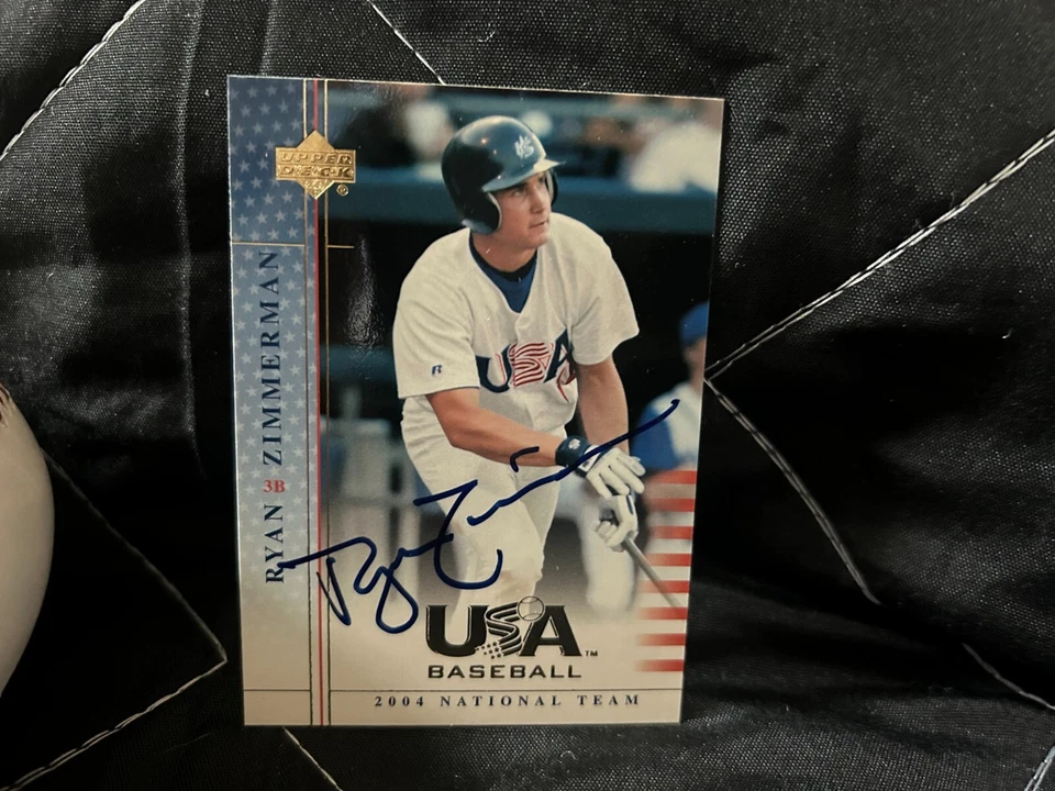 Cartão nacional de beisebol e beisebol autografado por Ryan Zimmerman MLB Rawlings - Imagem 2 de 3
