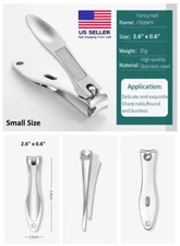 Professional Stainless Steel Finger Nail Handle Clippers Trimmer Cutter - Small