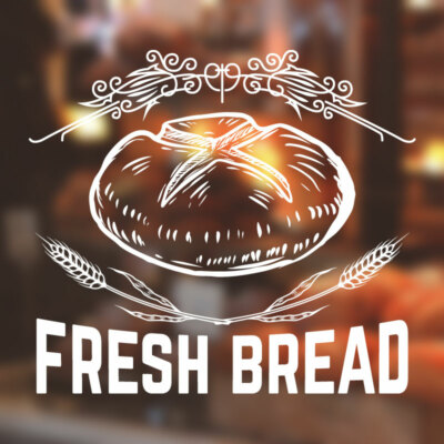 Bäckerei Wandsticker Aufkleber Grafik Laden Brot Laib Kunst Geschäft Backen bk8