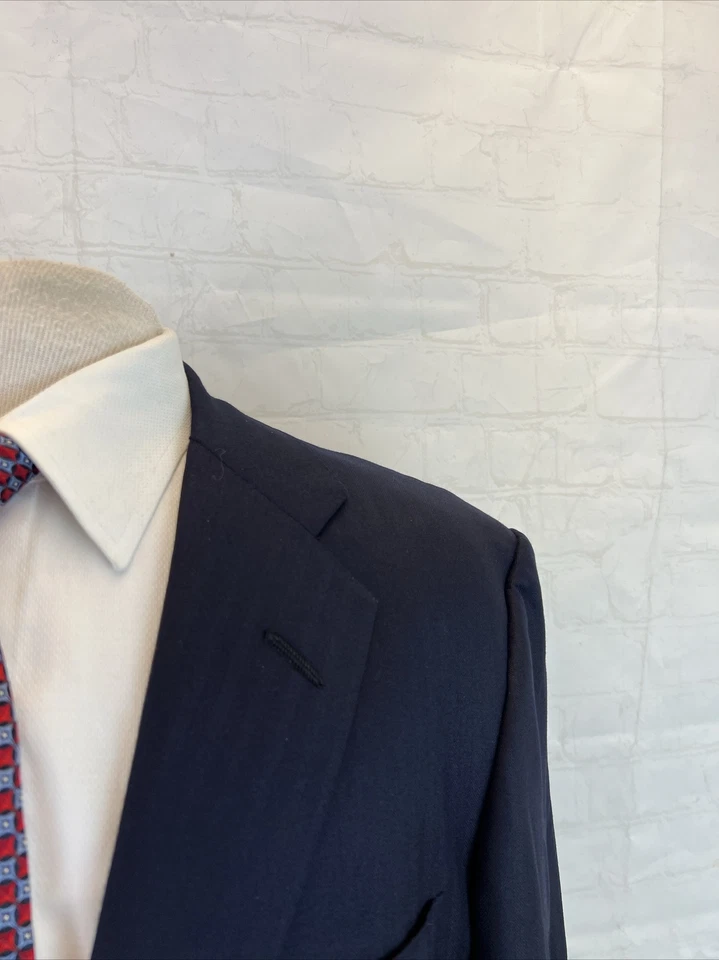 Blazer Oxxford Clothes para hombre azul marino oscuro negro rayas sutiles 40R $1,195 Foto 2 de 4