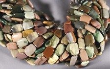 Great Quality Natural Imperial Jasper 19x13mm Rectangle Beads 16 Str