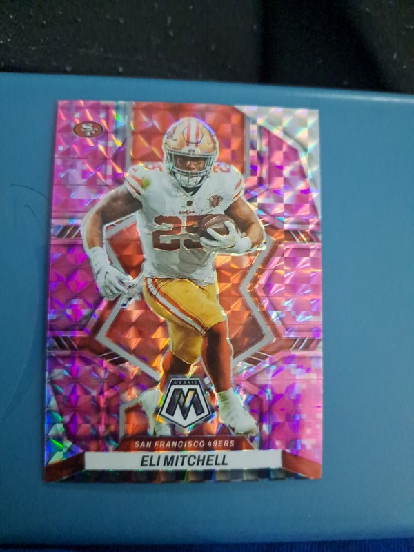 2022 Mosaic Eli Mitchell orange pink silver Prizm