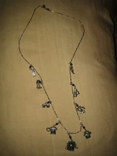 SWEET ROMANCE  Pewter, Assorted Telephone Charm Necklace. 28"  USA