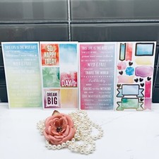Set of 4 Inspiring message water colors sticker for planner, agenda, calendar