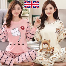 Ladies Womens Pyjamas Pj Set Long Sleeve Top Nightwear Lounge Wear Pyjama 3W