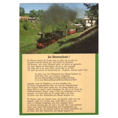 Postcard Railway, Narrow Gauge Railway Cranzahl-Oberwiesenthal with ''De Bimmelbah'' Lyrics