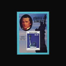 TUVALU, Sc #405, MNH, 1986, S/S, Statue of Liberty, Andrew Johnson, A5FID-9