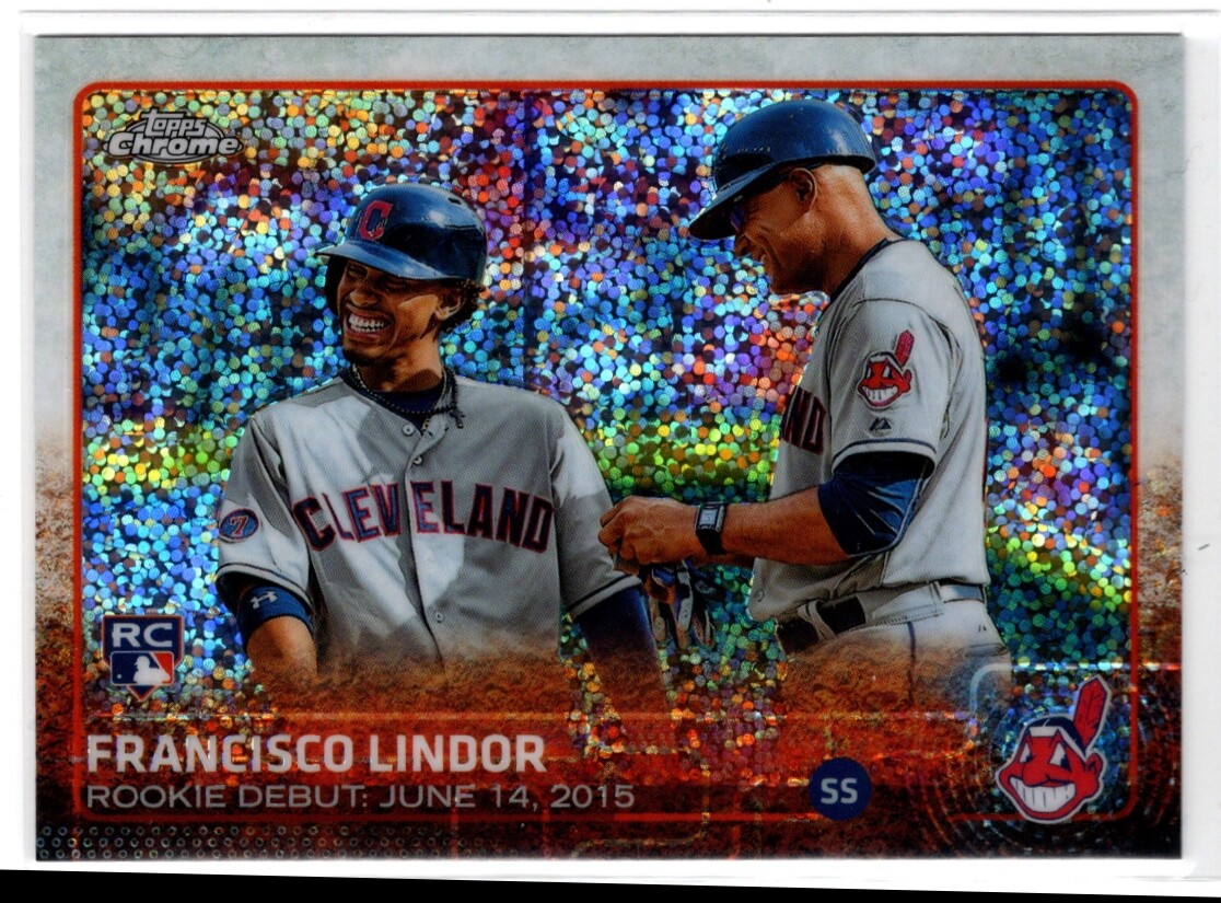 FRANCISCO LINDOR  INDIANS RC  2015 TOPPS CHROME UPDATE SPARKLE #US286