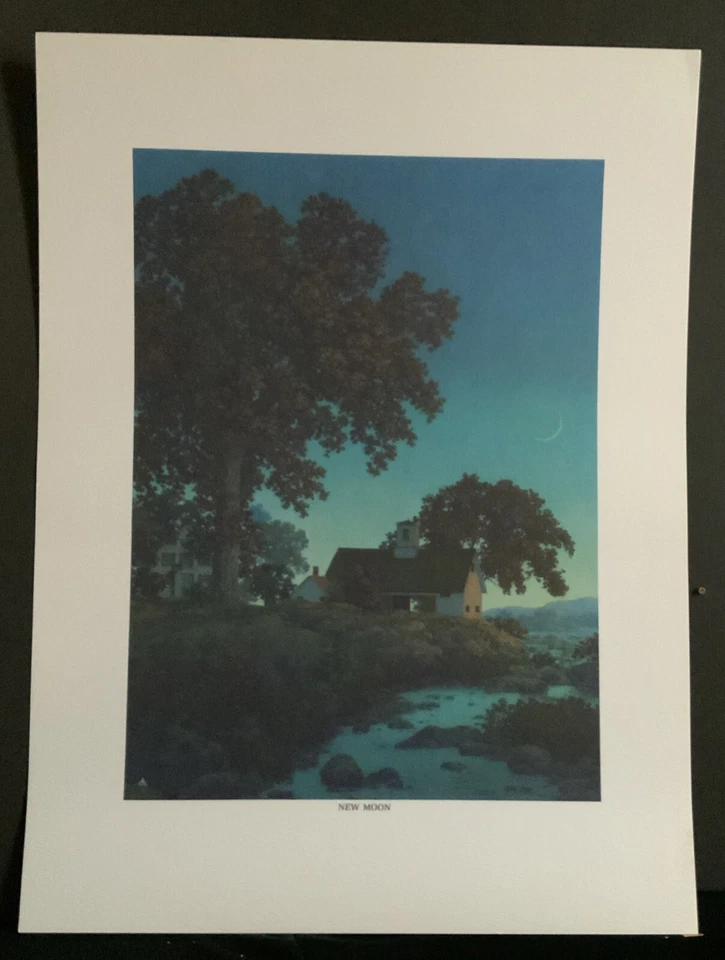 "Luna Nueva" de Maxfield Parrish - Impresión conmemorativa sin marco 12"x 16" 1966 como nueva Foto 2 de 4
