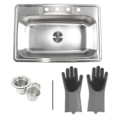 Friho 33 X 22 Inch 18 Gauge Commercial Large Topmount Drop In