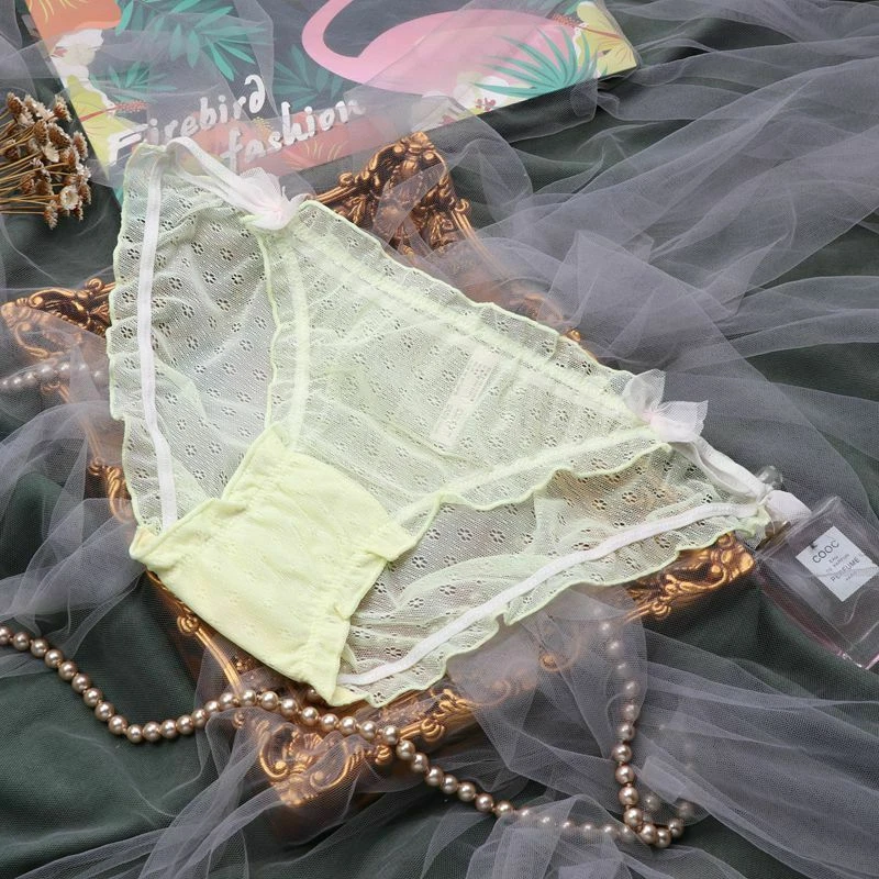 Paquete de 3 bragas transparentes de moda sexy para mujer bragas de encaje lindas ropa interior Foto 4 de 4