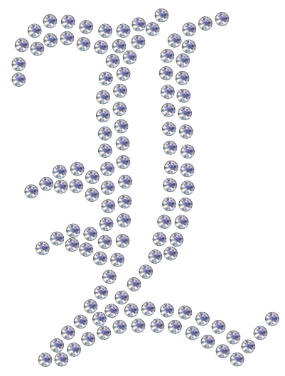 Old English Style Letter A - Z Rhinestone Transfer Hotfix