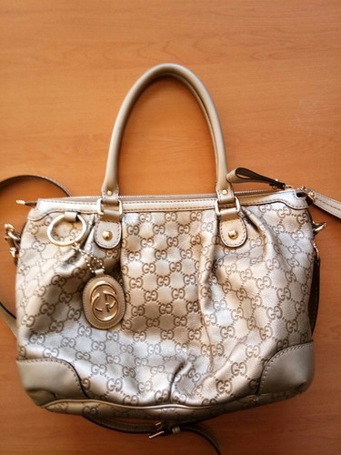 Gucci Sukey Canvas Leather Medium Handbag 247902 Champagne 100% GUARANTEED  AUTH! | eBay