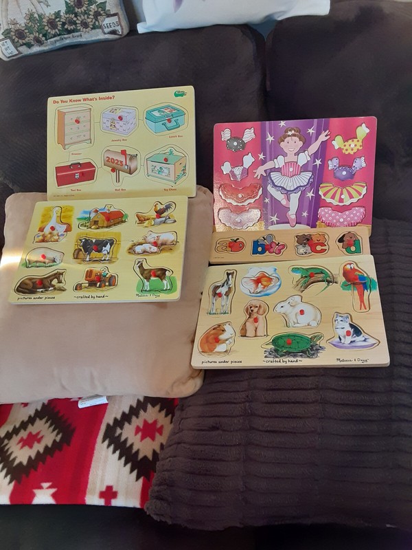 KIDS 5 ASSORTED WOODEN PUZZLES AGES 2 AND UP