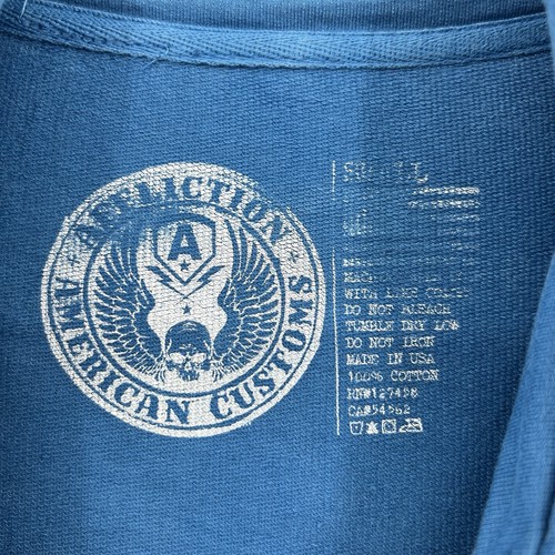 Affliction American Customs Zip Jacket Blue Fallen Angels Motor Club Size Small - Picture 8 of 8