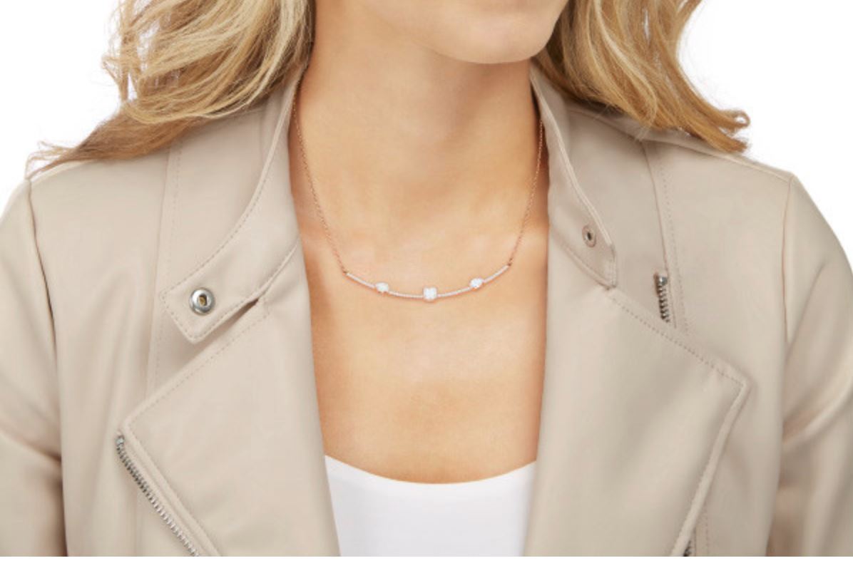Swarovski Gray Necklace Sparkle Clear Crystal Rose Gold-Plated