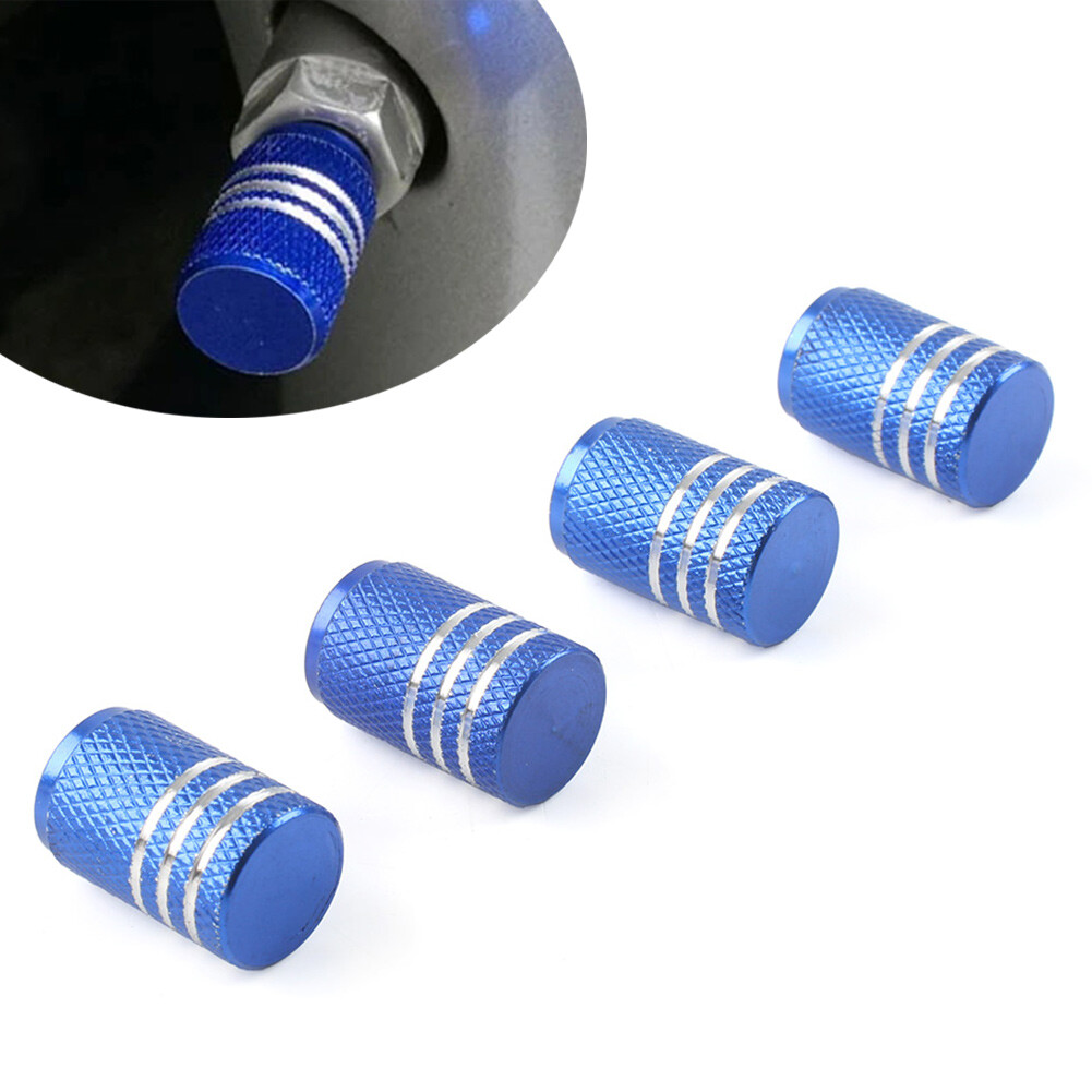 Car Tire Valve Stems Knurling Style Tyre Wheel Stem Air Valve Cap Aluminum 4Pcs