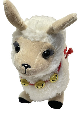 Plush White Llama Alpaca Long Lashes Red Aztec Blanket 14'' Long Hobby Lobby