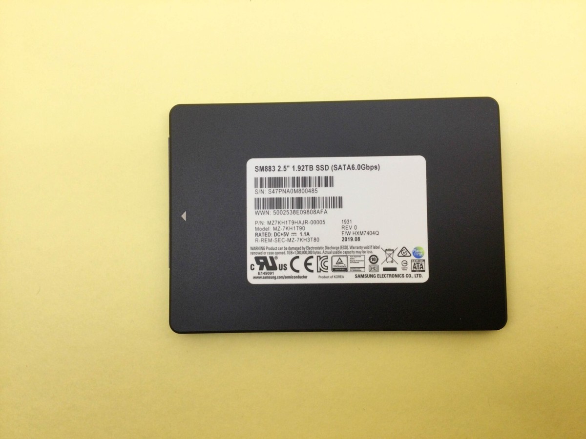 Samsung SM883 Series 1.92TB SATA 6Gbps 2.5in Enterprise SSD MZ