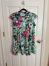 Women's Summer Floral Sleeveless Dress Casual, Multicolor, Size L ( Sz 8 - 10)