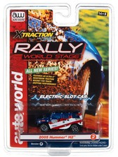 SC380B2 Auto World Xtraction Rally 2005 Hummer H2 blue HO Scale Slot Car