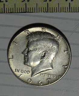 (FR 5.00 ) USA Pièce en Argent Half Dollar Année : 1967 .