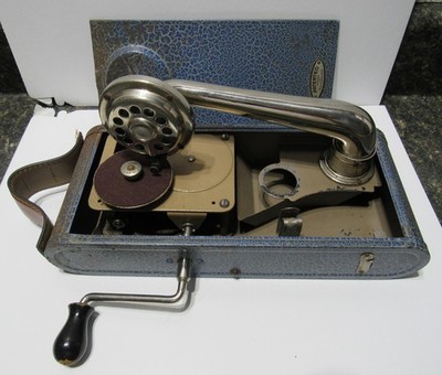 Vintage 30's-40's Swiss Portable Phonograph 78rpm Record Player THORENS EXCELDA?