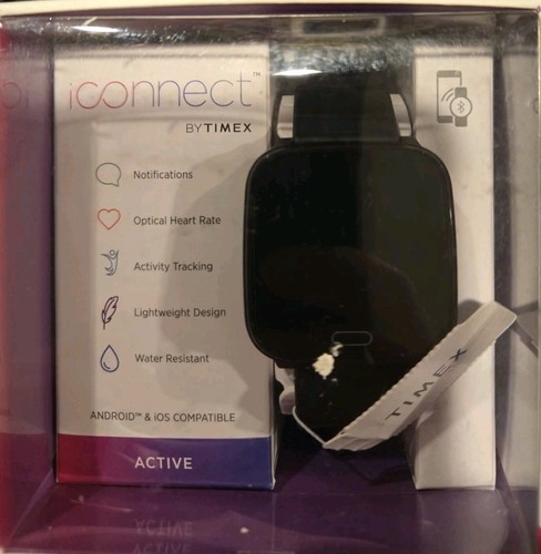 iConnect by Timex TW5M34100 Active Black Smartwatch NEW $75 MSRP
