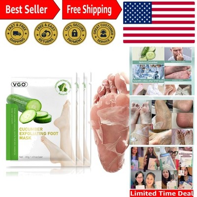 Moisturizing Foot Peeling Mask Trio - Natural Cucumber Care for Dry Cracked Feet