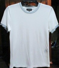 Rag Bone Brighton Metallic Ringer Tee White Silver Small Nwot Msrp 165 Rag Bone Brighton Metallic Ringer Tee White Silver Small Nwot Msrp 165