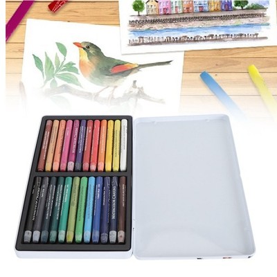 24 Farben Art Aquarell Crayon Set Portable Silky Watercolor Crayon Sticks F BA