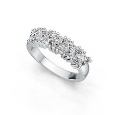 Sterling Silver Semi Mount Ring Setting Trillion TR 4X4mm 9-Stone Ring