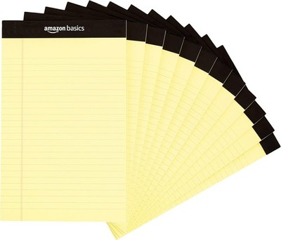 Amazon Basics 50 sheet Narrow Ruled Lined Writing Note Pad, 5 inch x 8 inch,