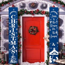 Christmas Nativity Scene Porch Sign Jesus Is The Reason for The Season Porch