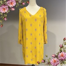 Old Navy mustard color long sleeve loose fit dress size Small