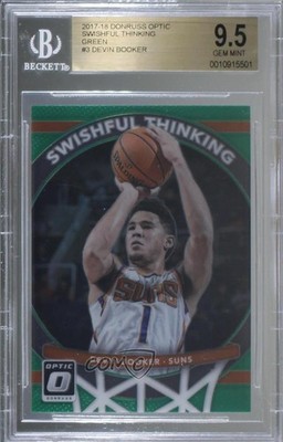 2017 Donruss Optic Swishful Thinking Green Prizm 1/5 Devin Booker BGS 9.5 01nl