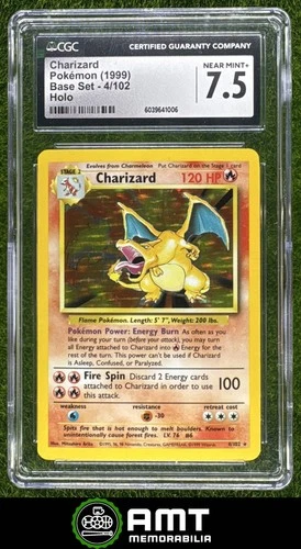 Charizard Holo CGC 7.5 1999 Pokemon Base Set #4/102 1006