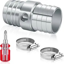 1-1/4" Radiator Hose Barb Coupler with 1/8" NPT Side Port - Aluminum -1-1/4 inch