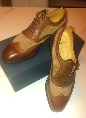 Handgefertigte Herrenschuhe aus Leder von Barker aus England, Größe 9,5