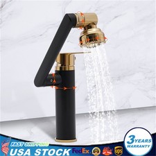 360 Rotating Kitchen Sink Tap Mixer Tap Bathroom Washbasin Mixer Faucet Black
