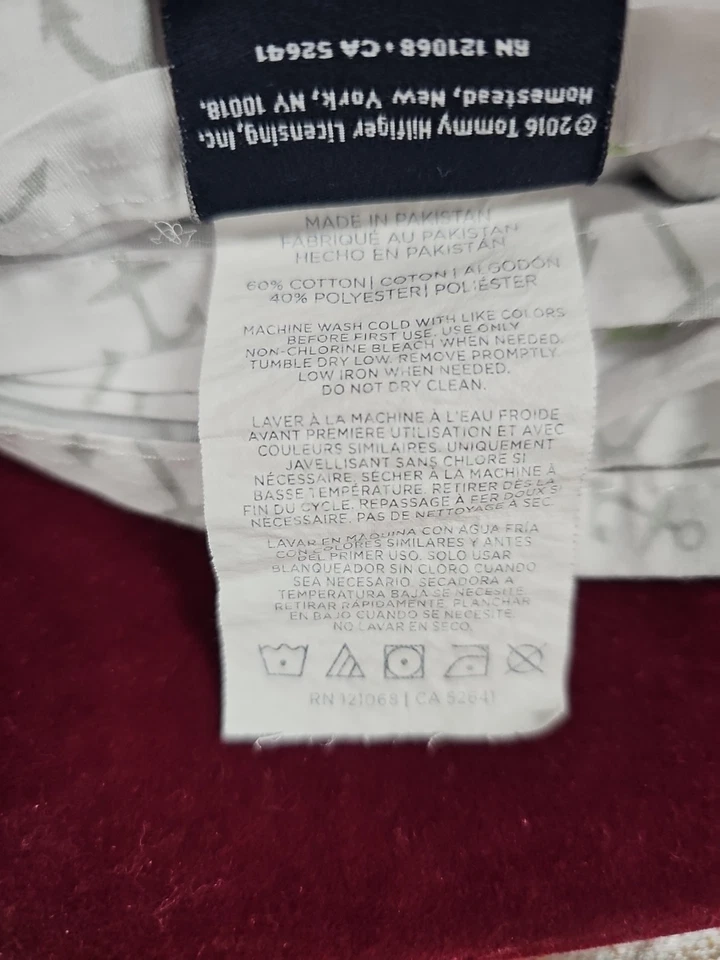 Conjunto de 4 lençóis Tommy Hilfiger tamanho Cal-King branco com padrão âncora - Imagem 4 de 4