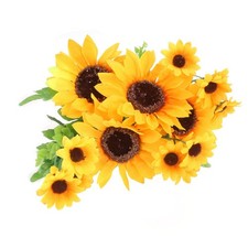 Reusable Artificial Sunflower Wedding Decoration Flower Yellow Simulation