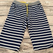 Mini Boden Navy and White Striped Longer Length Cotton Shorts Size 12