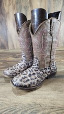 Roper Girls Glitter Leopard Square Toe Cowboy Boots Size 13