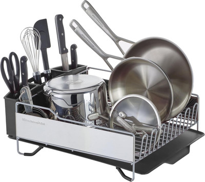 KitchenAid Large Capacity Full Size Rust Resistant Dish Rack with Angled Drain B