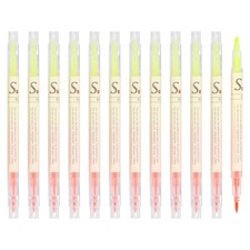 12Pack Broad and Fine Tips Highlighter, Bright Orange/Yellow