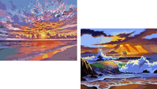 JETHAMI 2 Pack Paint by Numbers Beach Sunrise/Sunset Landscape 16x20 inches