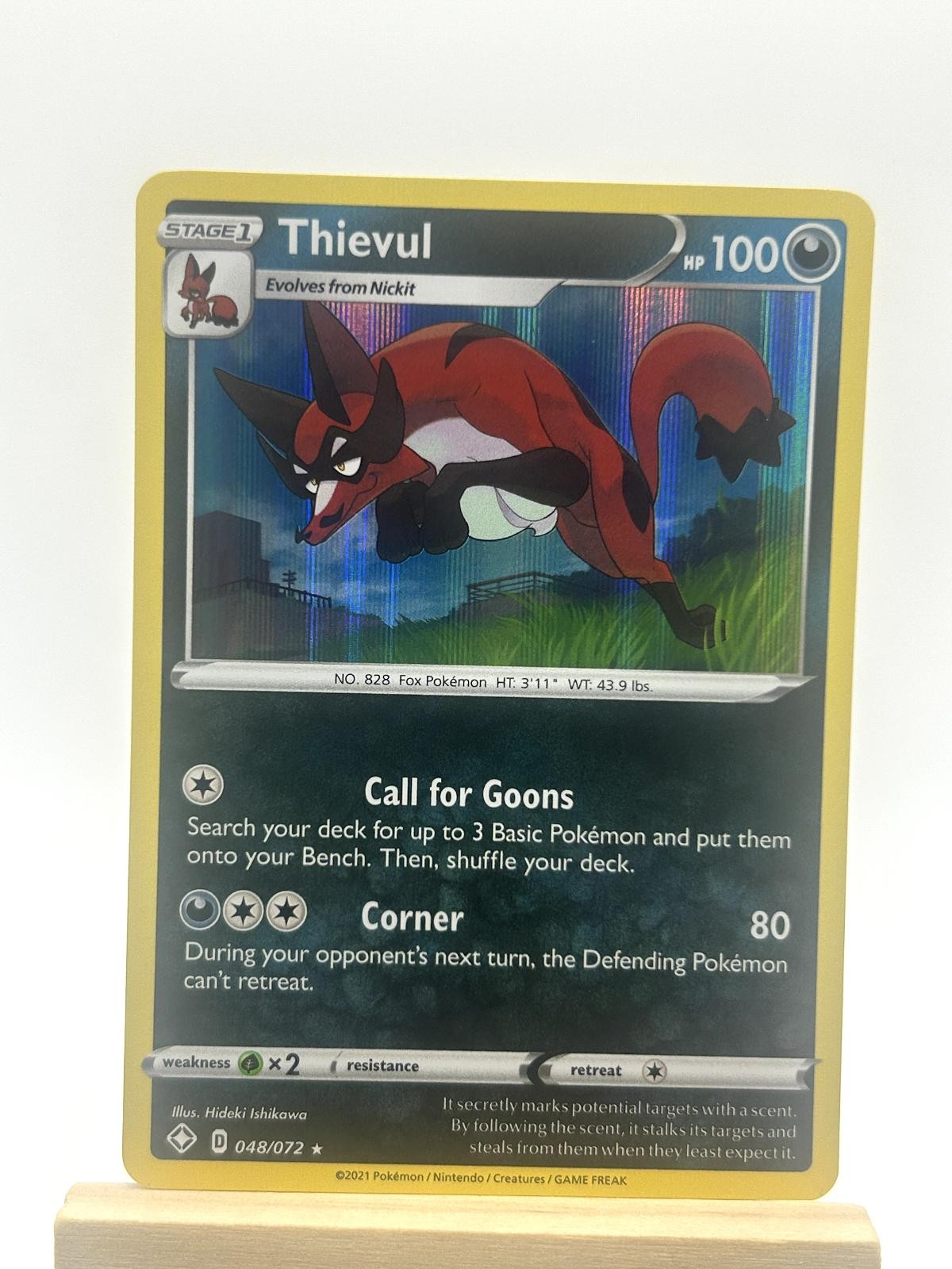 Thievul 048/072 Holo Rare Shining Fates Pokemon Near Mint