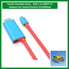 Switch Portable Dock USB-C to HDMI TV Adapter for Switch/Switch OLEDBlue